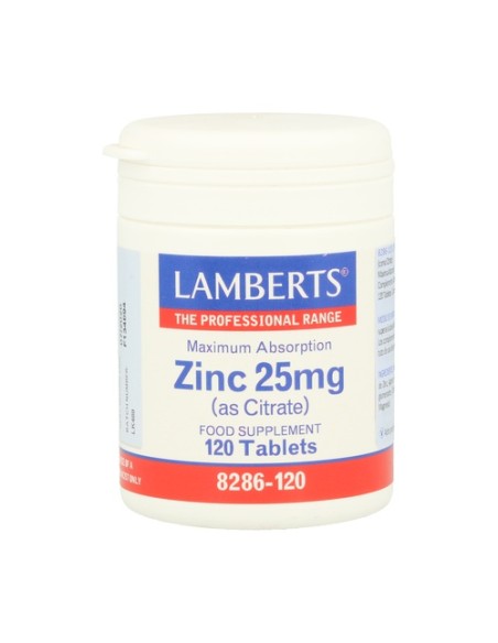 Zinc 120 tabletas de 25mg Lamberts