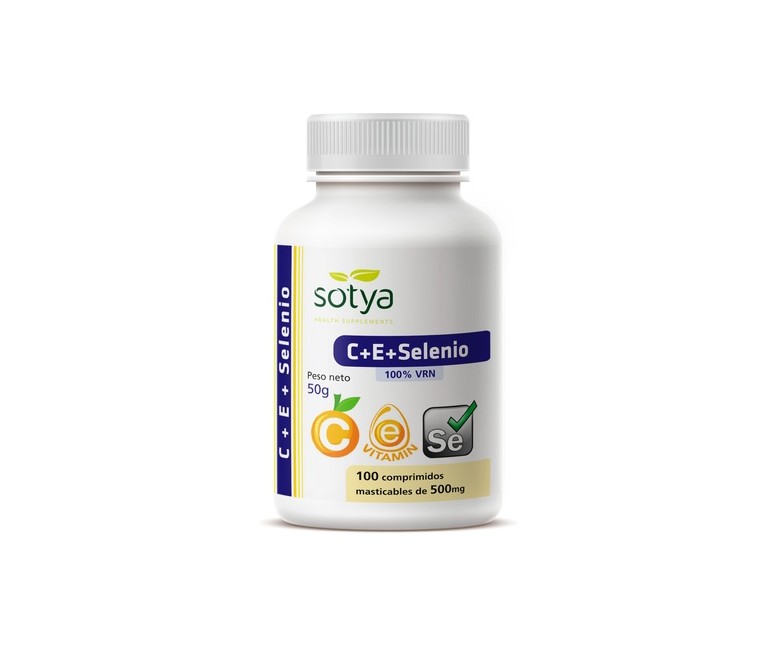 Vitamina C y E con Selenio 100 comprimidos (Naranja) Sotya