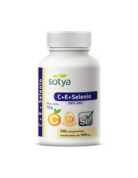 Vitamina C y E con Selenio 100 comprimidos (Naranja) Sotya
