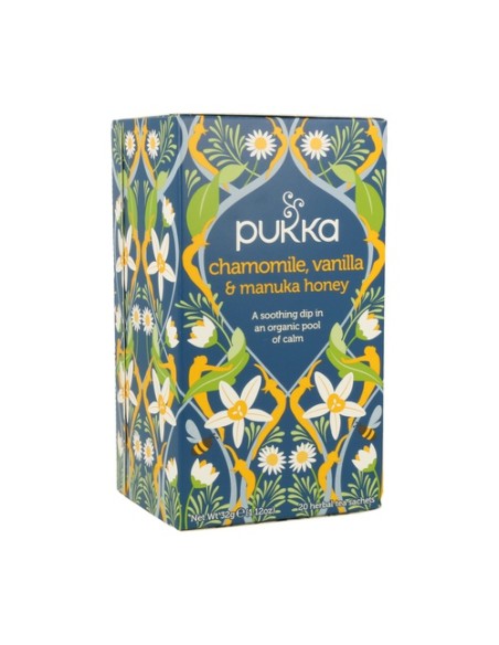 Infusión Manzanilla, Vainilla y Miel Manuka BIO 20 bolsitas infusoras Pukka