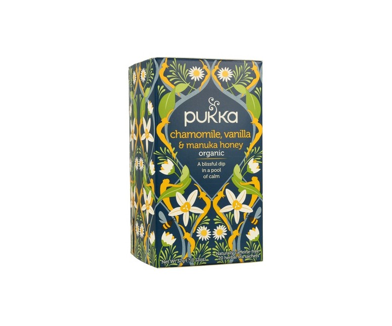 Infusión Manzanilla, Vainilla y Miel Manuka BIO 20 bolsitas infusoras Pukka