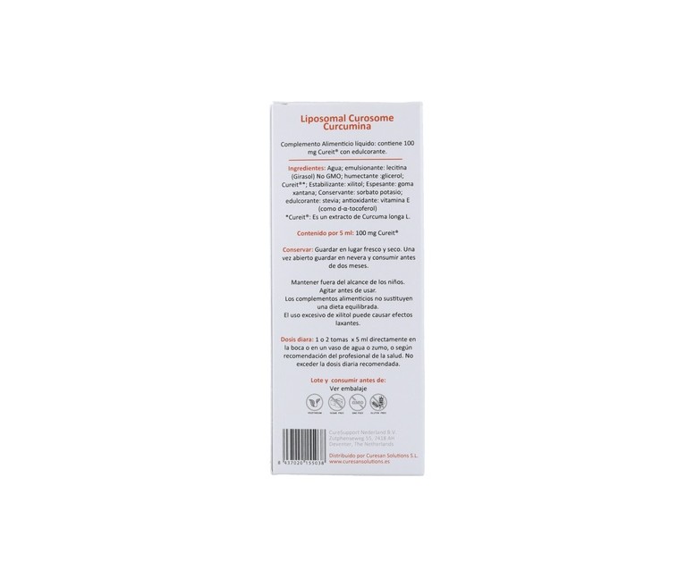 Liposomal Curosome Curcumina 250 ml Curesupport