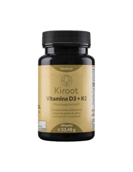 Vitamina D3+K2 120 perlas Kiroot