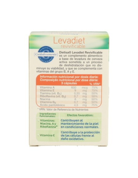 Levadiet Revivificable 80 cápsulas Dietisa