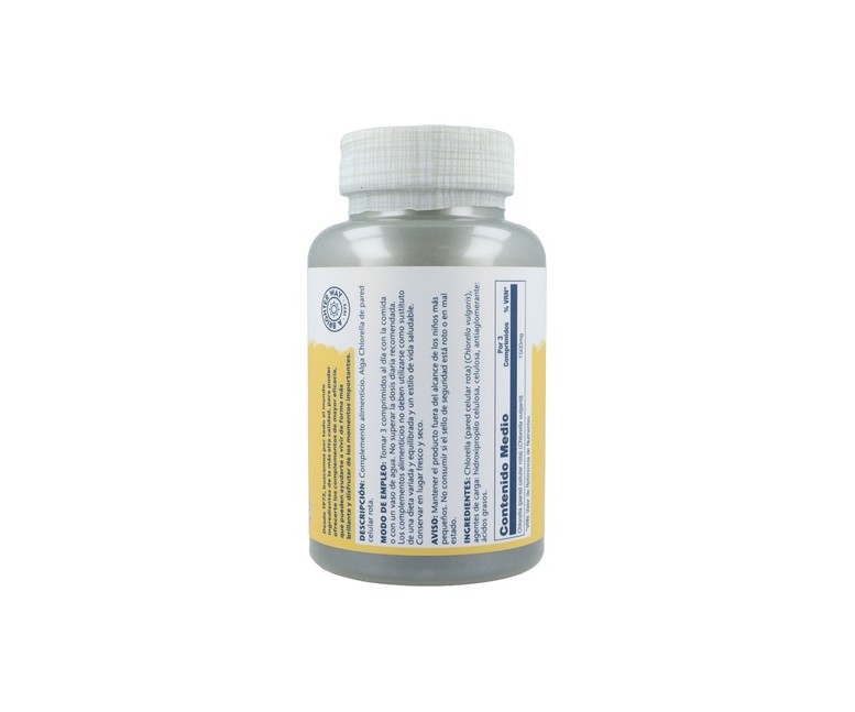 Chlorella 120 tabletas de 1500mg Solaray