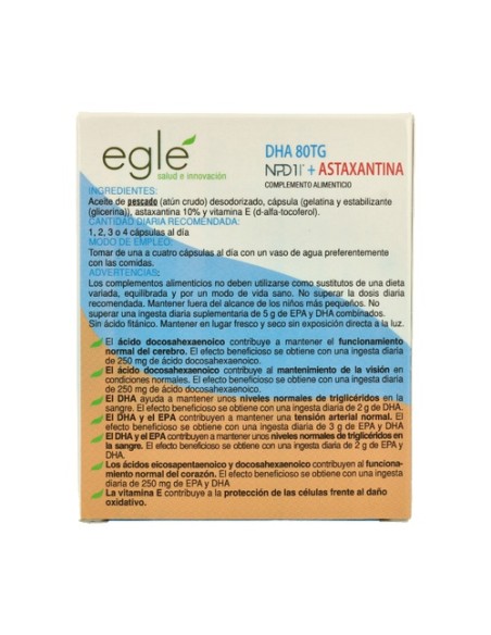 DHA / NPD1 80TG Astaxantina 30 cápsulas Egle