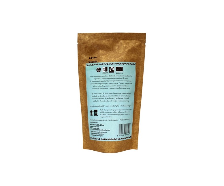 Café con Reishi molido Bio 150 g Alternativa3