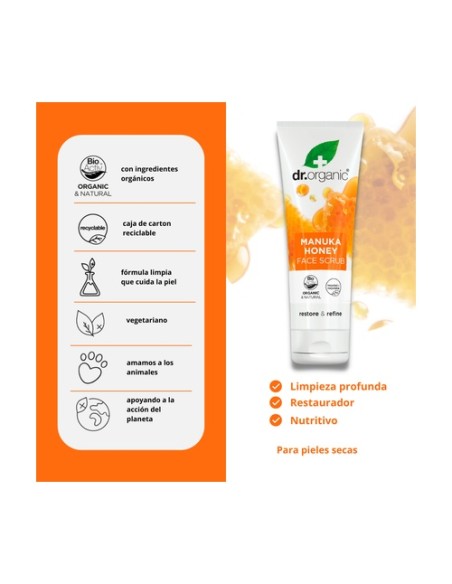 Exfoliante Facial Miel de Manuka - Piel seca 125 ml Dr. Organic