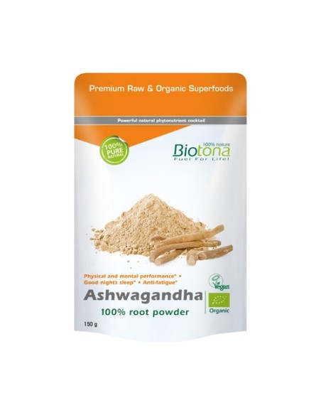 Ashwagandha raw powder 150 g de polvo Biotona