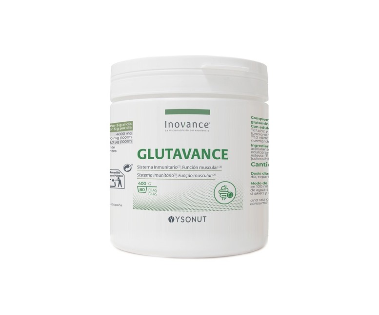Glutavance glutamina, zinc, vitamina D 400 g de polvo Inovance