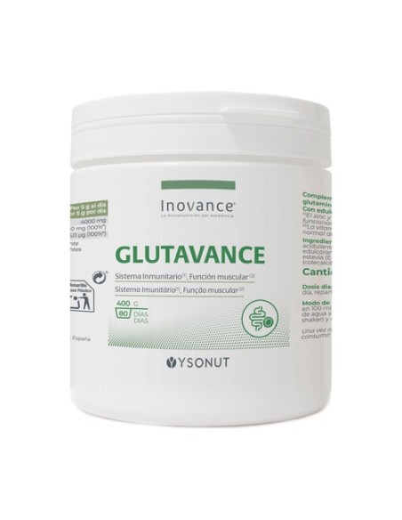 Glutavance glutamina, zinc, vitamina D 400 g de polvo Inovance