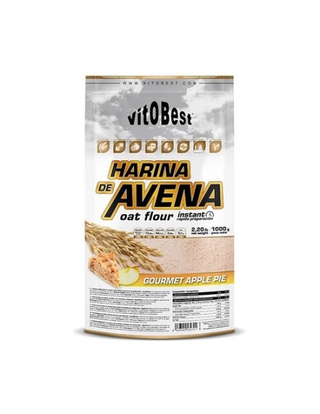 Harina de avena tarta de manzana 1 kg de polvo (Manzana) VIT.O.BEST