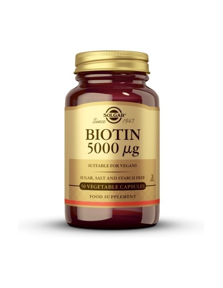 Biotina 5000 μg 100 cápsulas Solgar