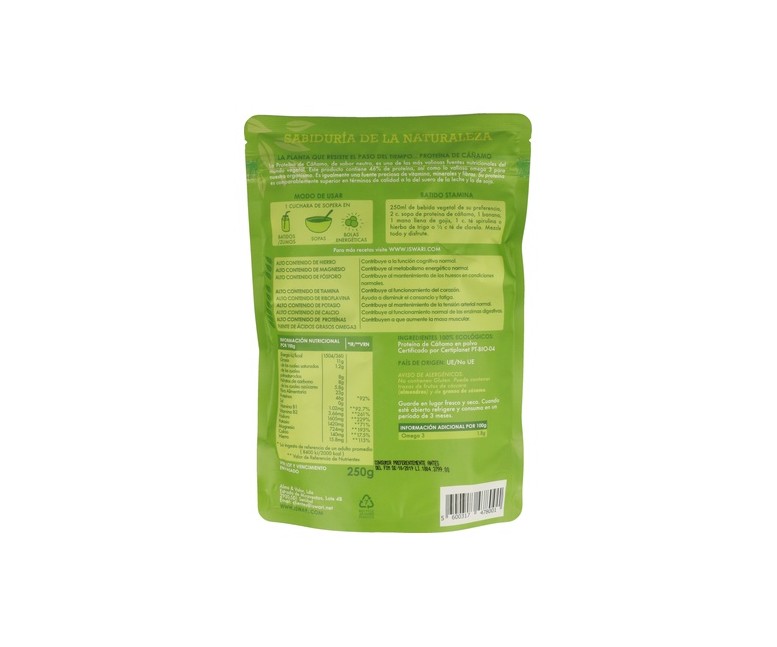 Proteina de Cáñamo Bio 250 g Iswari