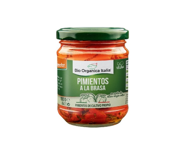 Pimientos a la brasa en aceite 190 g Bio Organica Italia