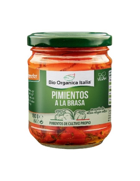 Pimientos a la brasa en aceite 190 g Bio Organica Italia