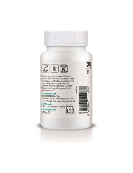 Selenio liberación sostenida 200 comprimidos de 250mg Soria Natural