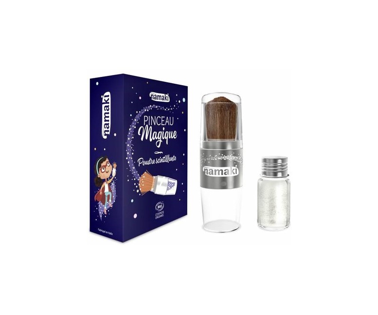 Pincel Mágico Polvo Brillante Color Plata 4 g Namaki