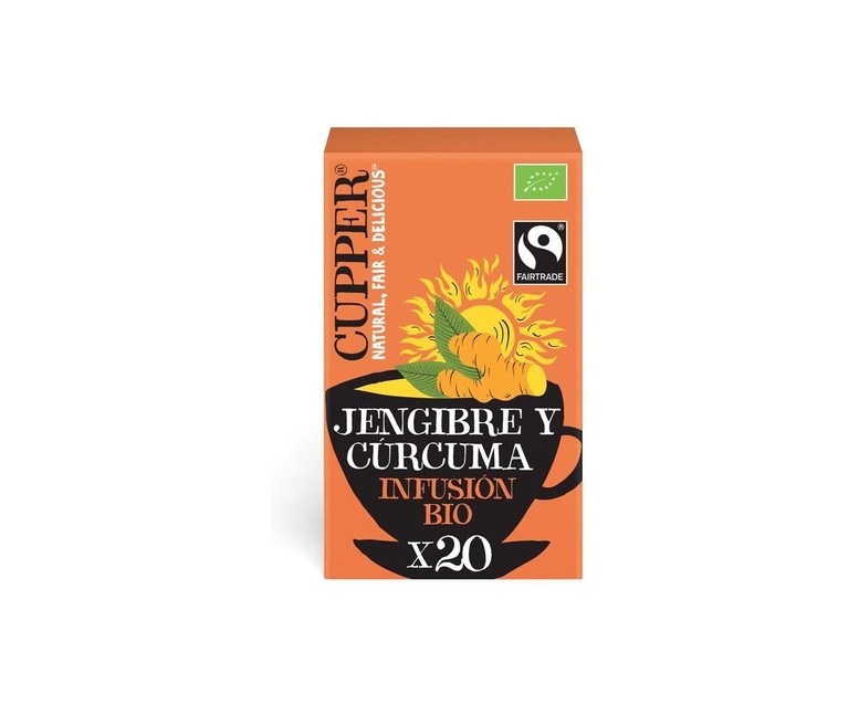 Infusión de jengibre y cúrcuma 20 bolsitas infusoras Cupper