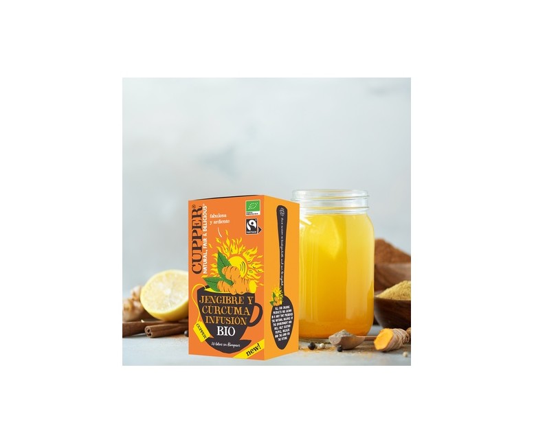 Infusión de jengibre y cúrcuma 20 bolsitas infusoras Cupper