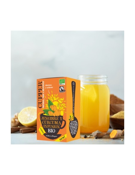 Infusión de jengibre y cúrcuma 20 bolsitas infusoras Cupper