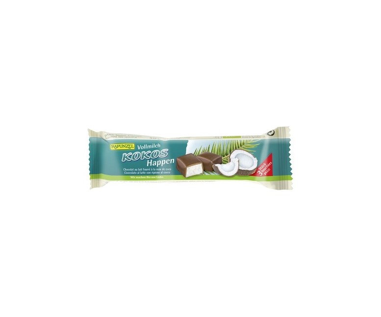 Pack Barritas de coco con chocolate con leche 20 barritas de 50g Rapunzel