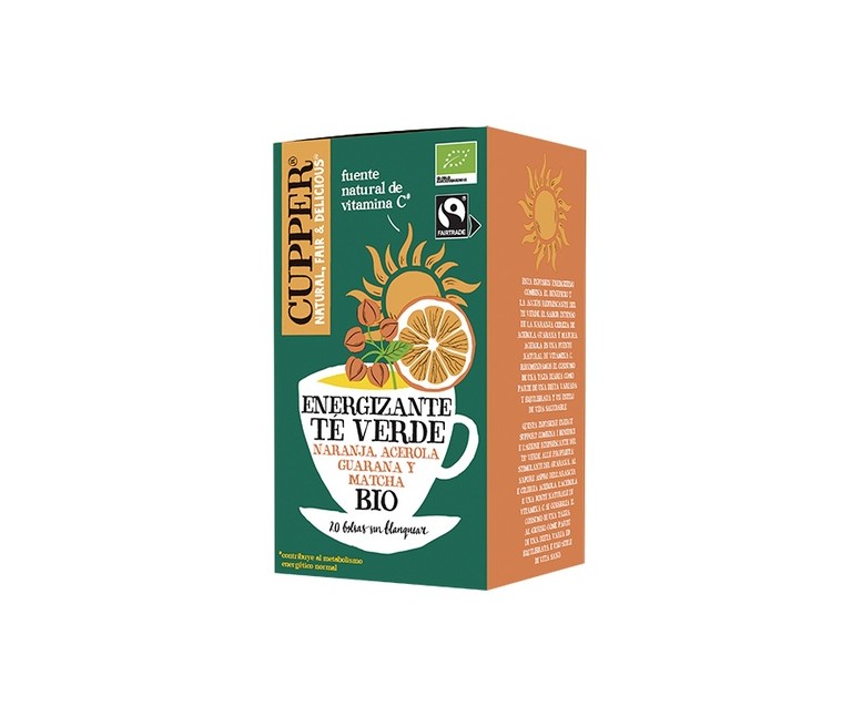 Té verde energizante Bio 20 bolsitas infusoras (Matcha) Cupper