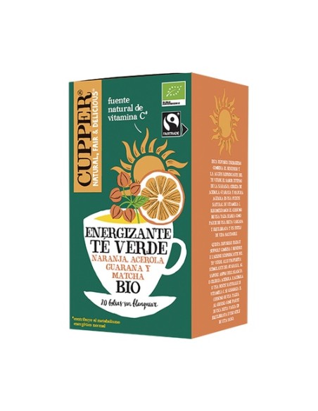 Té verde energizante Bio 20 bolsitas infusoras (Matcha) Cupper