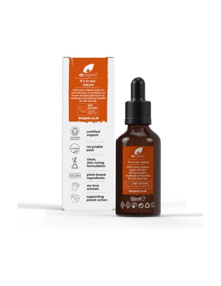 Aceite Argán Marroquí Orgánico 100% Puro 50 ml de aceite Dr. Organic