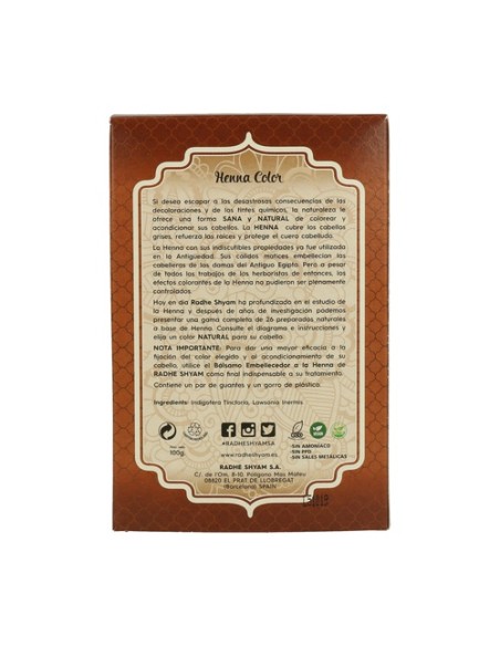 Henna color Castaño oscuro 100 g Radhe Shyam