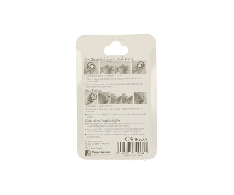 Recambio filtro para Eco grifo 4 unidades Irisana
