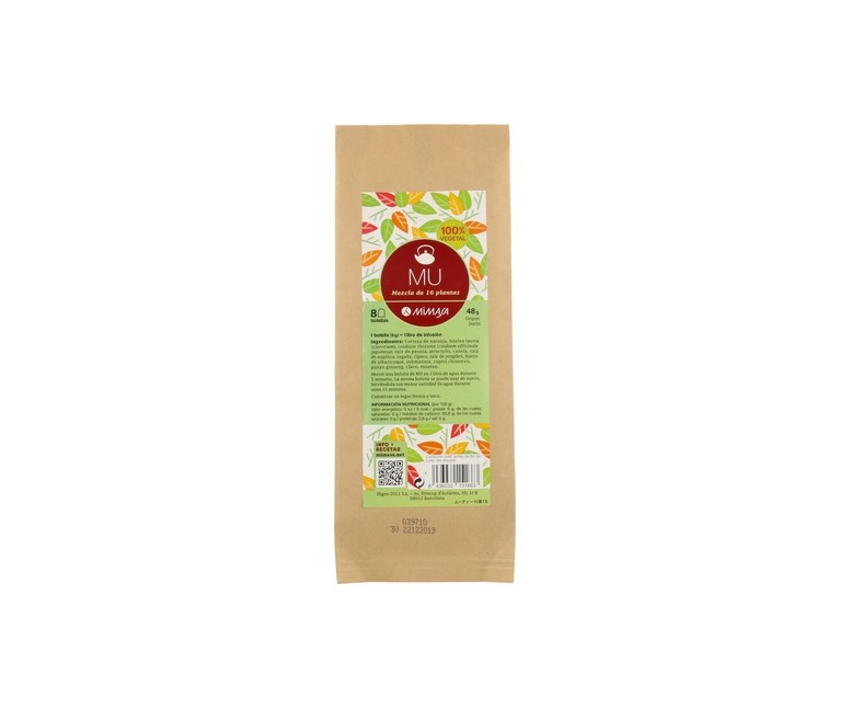 Té Mu mezclas de plantas 8 bolsitas infusoras de 6g Mimasa