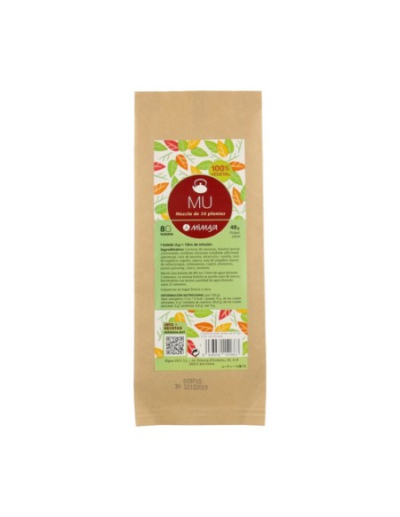 Té Mu mezclas de plantas 8 bolsitas infusoras de 6g Mimasa