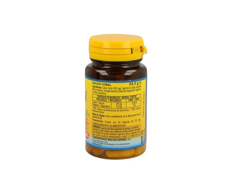 Calcio Coral 50 cápsulas de 500mg Nature essential
