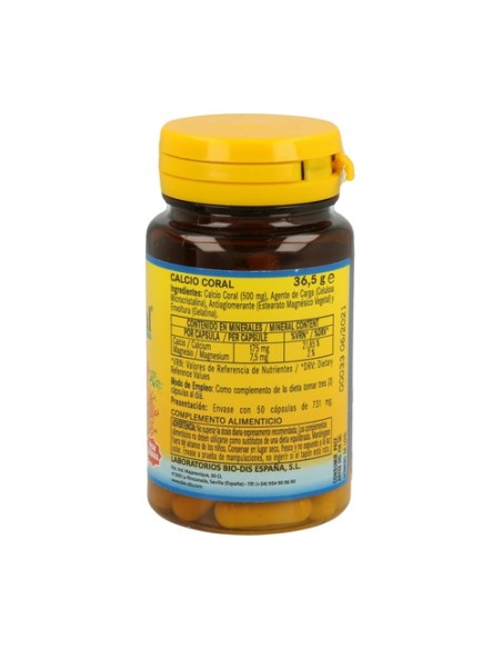 Calcio Coral 50 cápsulas de 500mg Nature essential