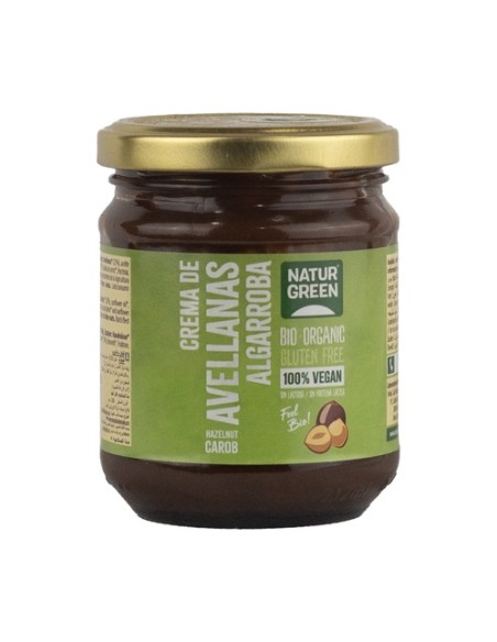 Crema de avellana y algarroba Bio 200 g de crema NaturGreen