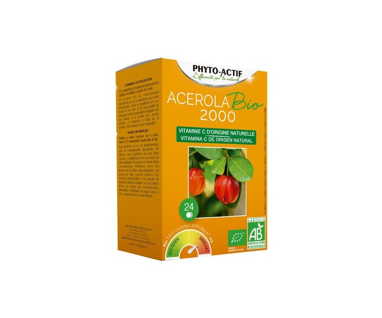 Acerola 2000 Bio 24 comprimidos Phyto actif