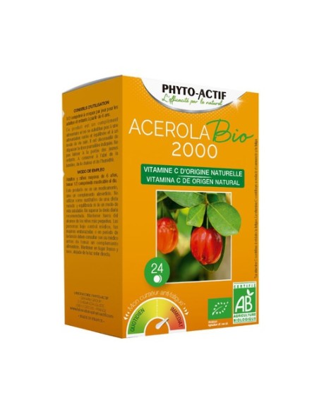 Acerola 2000 Bio 24 comprimidos Phyto actif