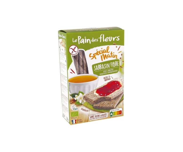 Tostadas Crujientes Trigo Sarraceno Spécial Matin Bio Sin Gluten 230 g Le pain des fleurs