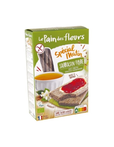 Tostadas Crujientes Trigo Sarraceno Spécial Matin Bio Sin Gluten 230 g Le pain des fleurs