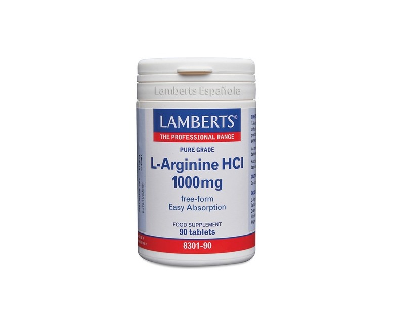 L-Arginina HCL 90 tabletas de 1000mg Lamberts