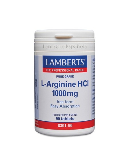 L-Arginina HCL 90 tabletas de 1000mg Lamberts