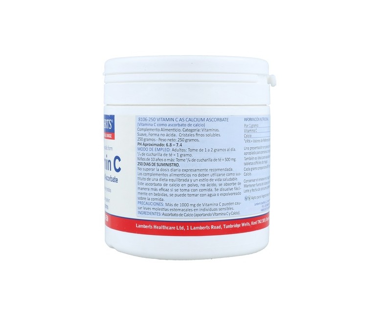 Vitamina C - Ascorbato de calcio 250 g Lamberts