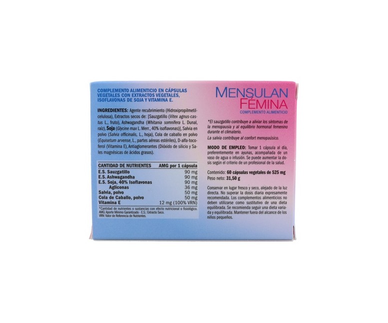 Mensulan Fémina 60 cápsulas de 511g Derbós