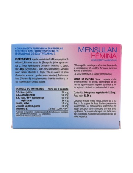Mensulan Fémina 60 cápsulas de 511g Derbós