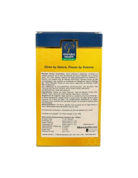 Miel de manuka mgo®400+ & limón caramelos 65 g Manuka Health New Zealand