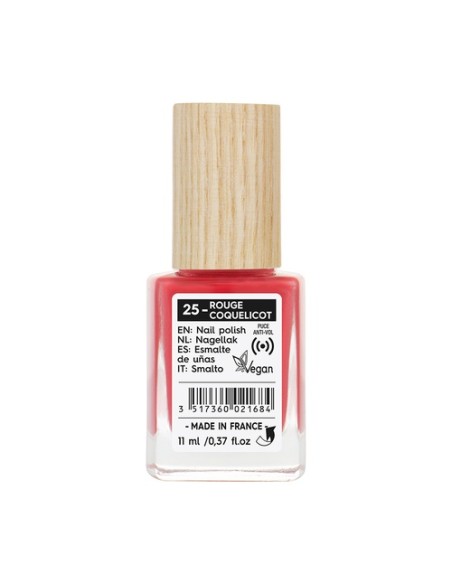 Esmalte uñas 25 rouge coquelicot 11 ml (Rosa) So'Bio