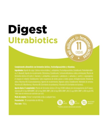 Digest Ultrabiotics 30 comprimidos de 660mg Eladiet