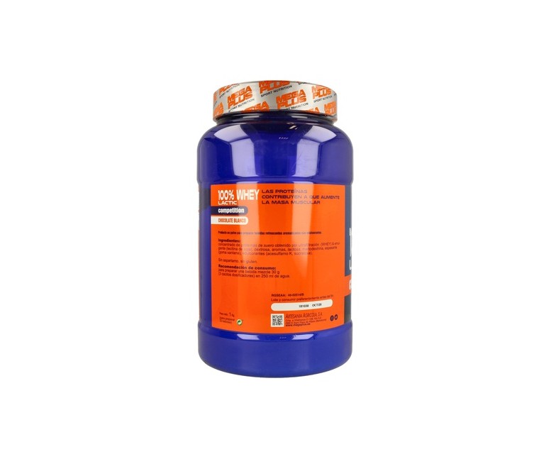 Whey 100% Láctic Compet (Sabor Chocolate Blanco) 1 kg (Chocolate) Mega Plus