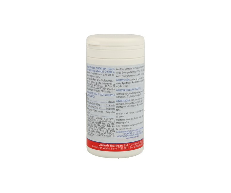 Pet Nutrition Omega-3 para gatos y perros 120 tabletas Lamberts